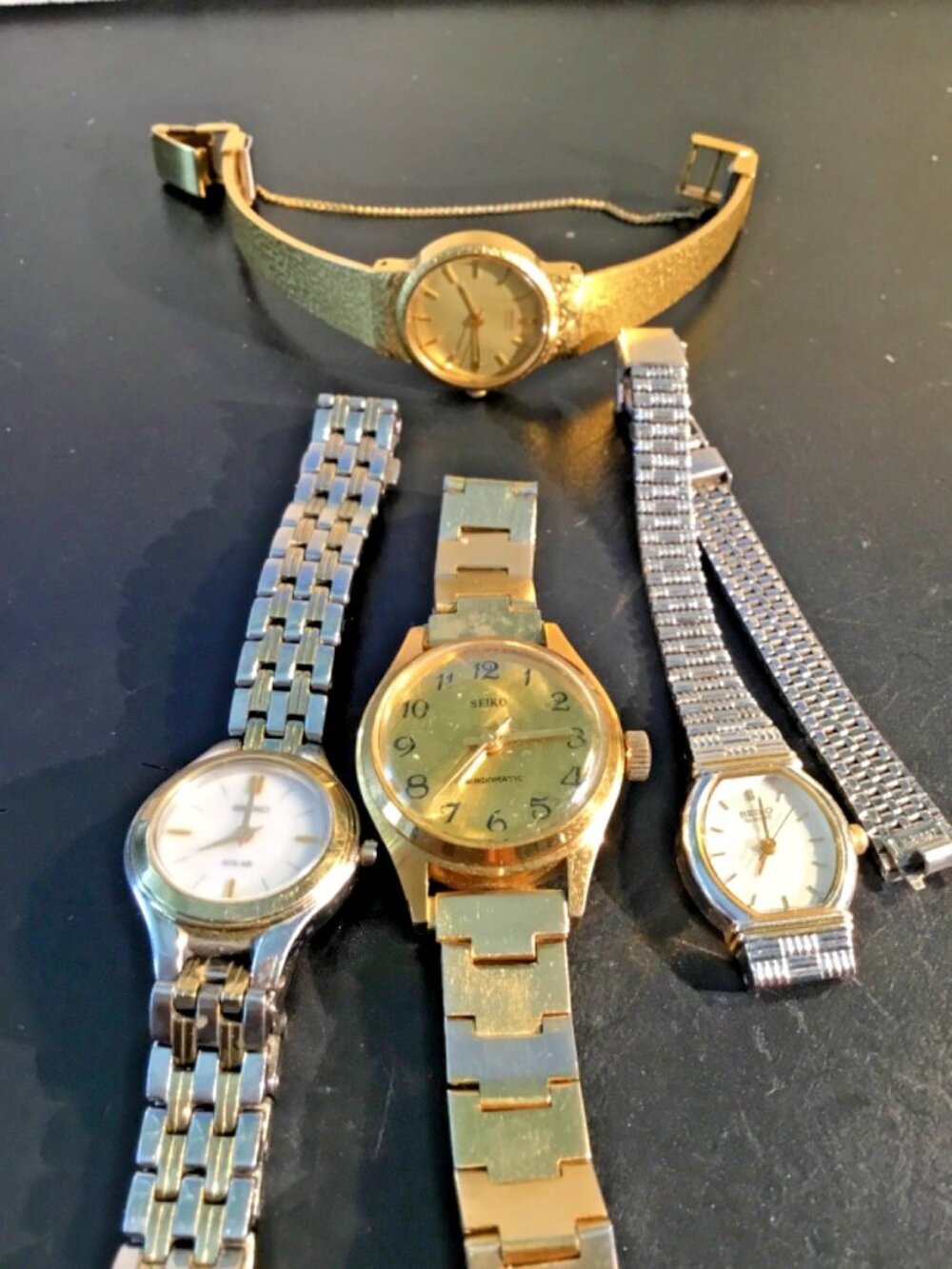 Seiko Ladies Watch Lot of 4 – Vintage Quartz/Auto – Parts/Repair